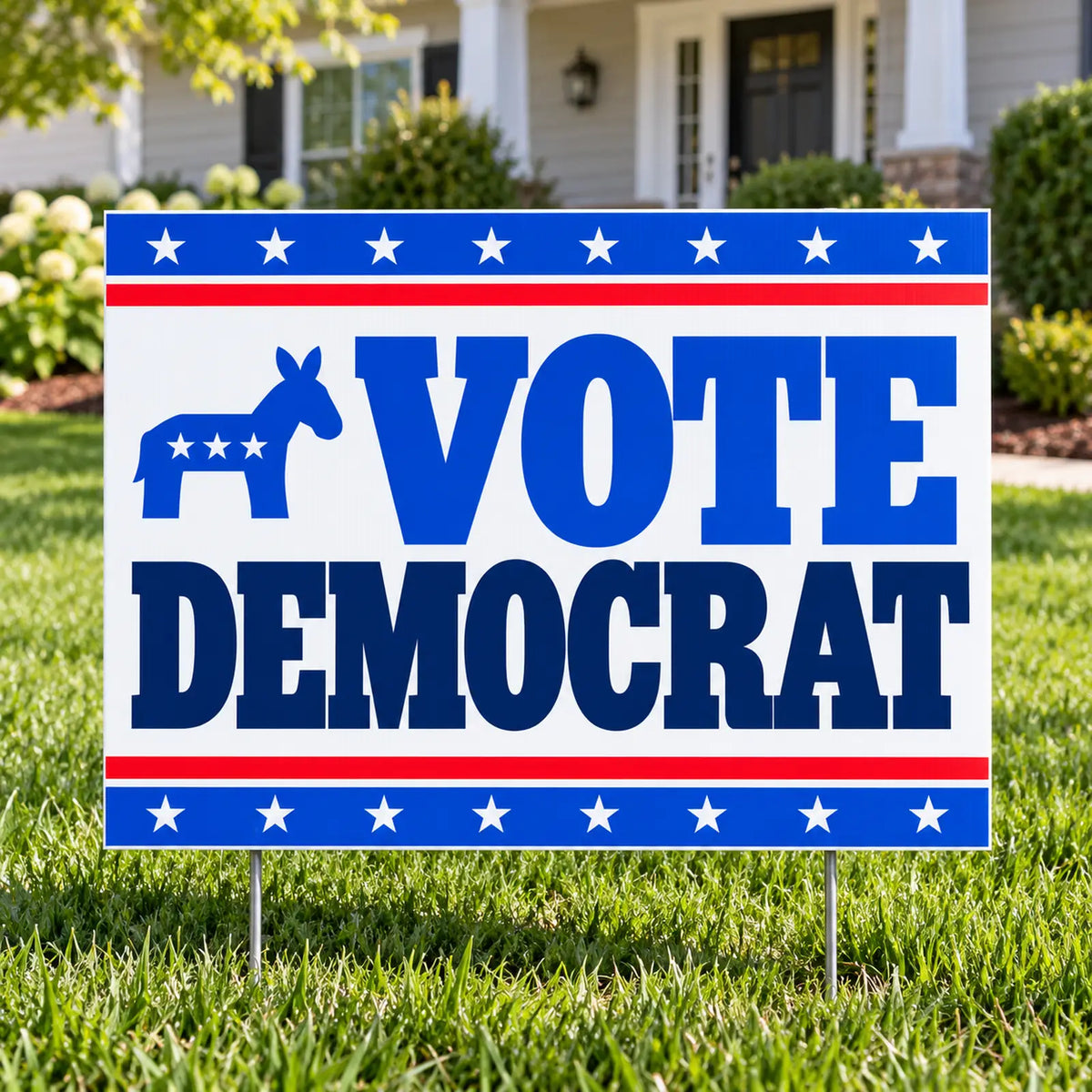 Democrat Party - Classic Twin Stripe - Yardsigns.com YardSigns.com