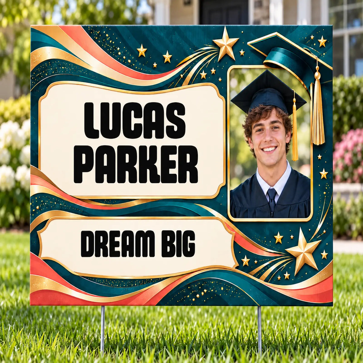 Graduation Signs - Premium Teal Dream Big - Yardsigns.com YardSigns.com