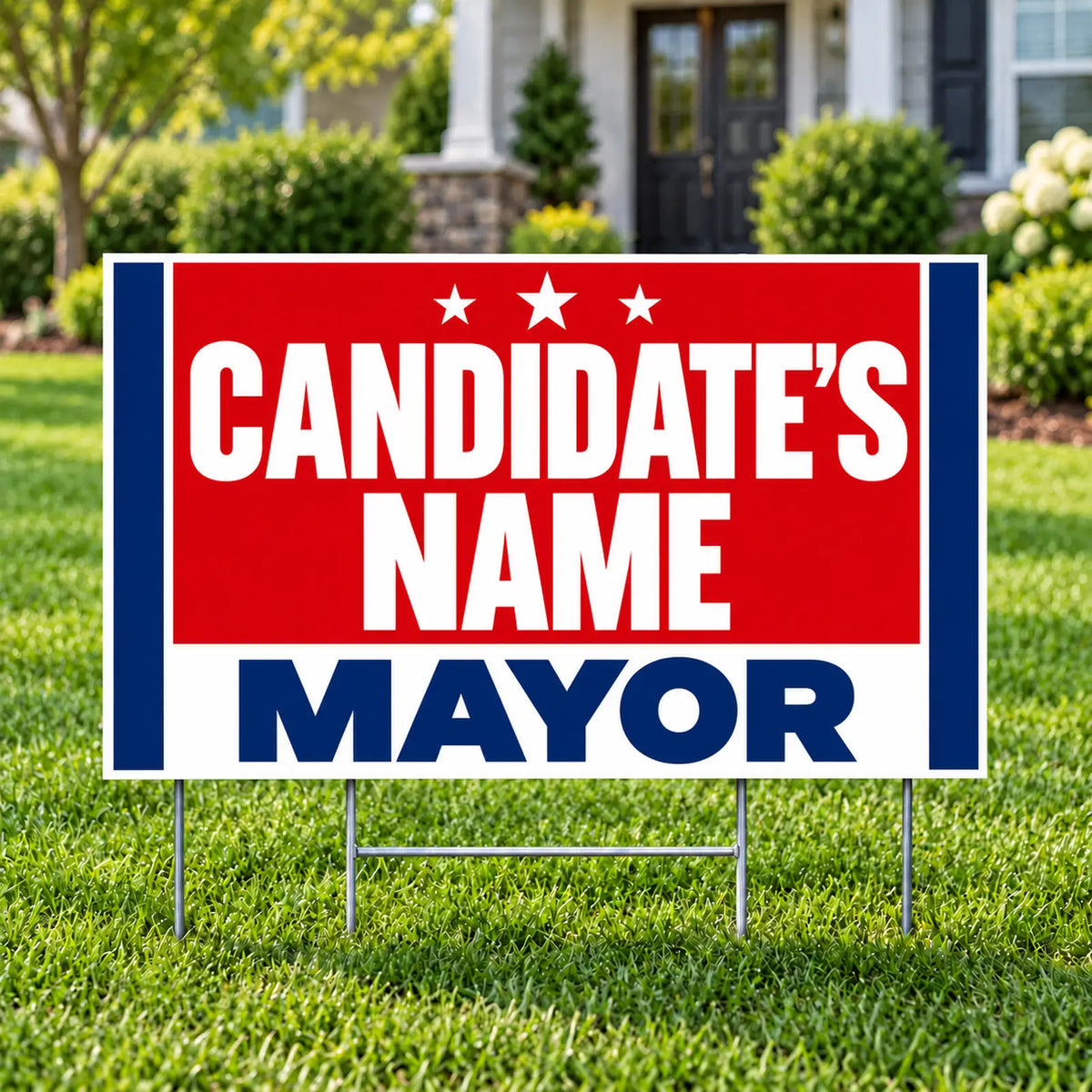 Mayor - Bold Red Patriot Campaign - Yardsigns.com YardSigns.com
