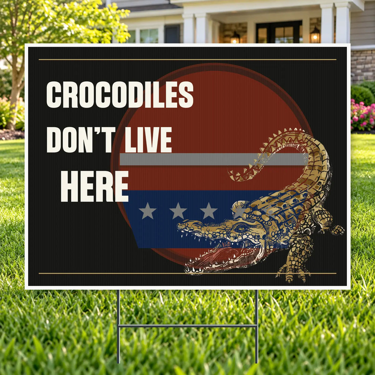 Crocodiles Don't Swim Here - Funny Yard Sign | Yardsigns.com YardSigns.com