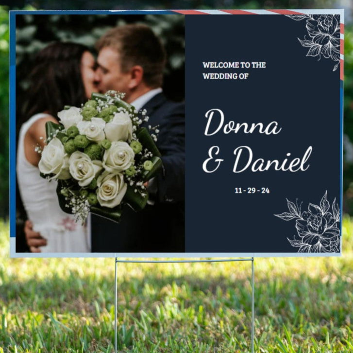 Special Events - Wedding Yard Sign - Welcome to our Wedding - Blue - YardSigns.com