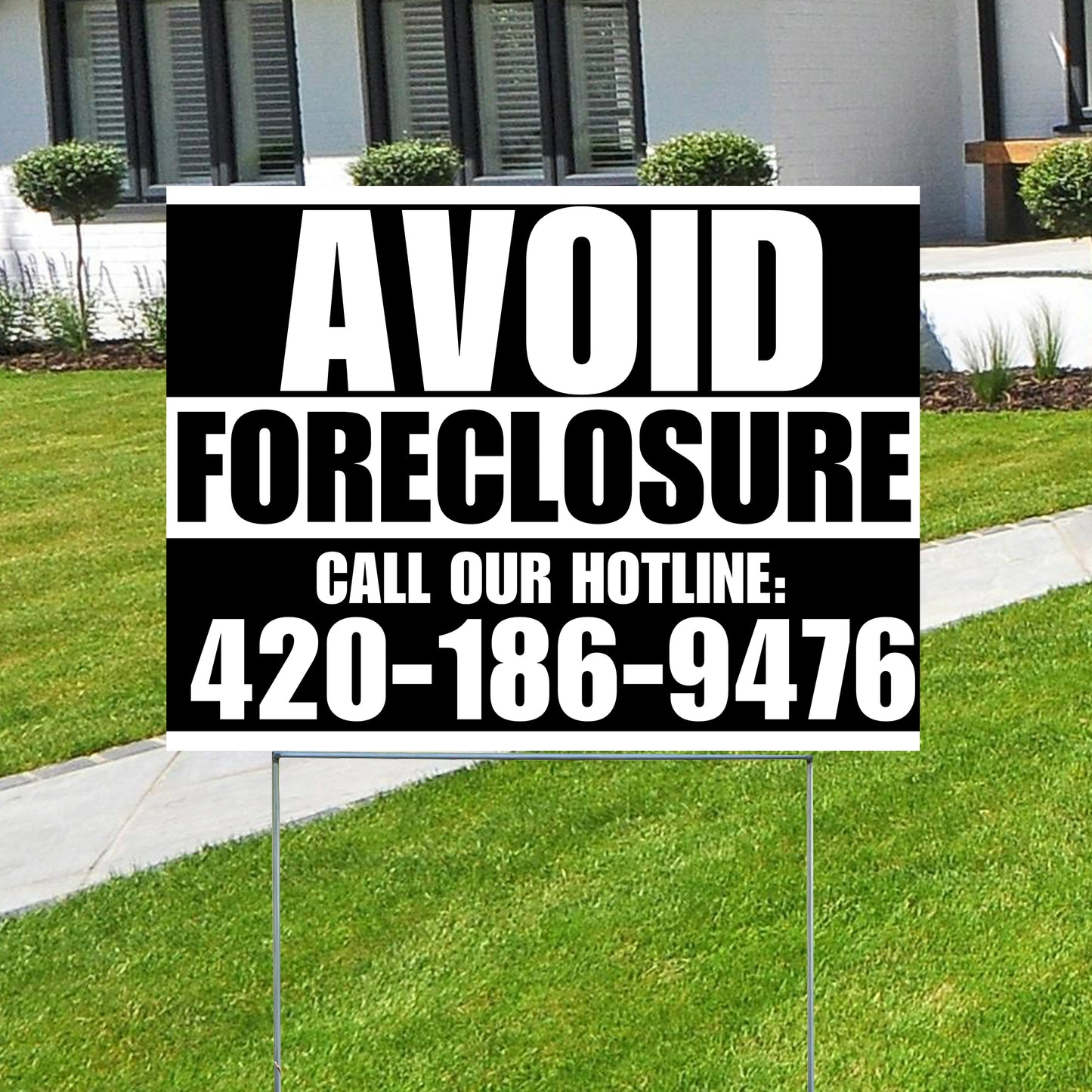 Real Estate - Avoid Foreclosure - Behind on Payments? We Can Help - Black and White Design