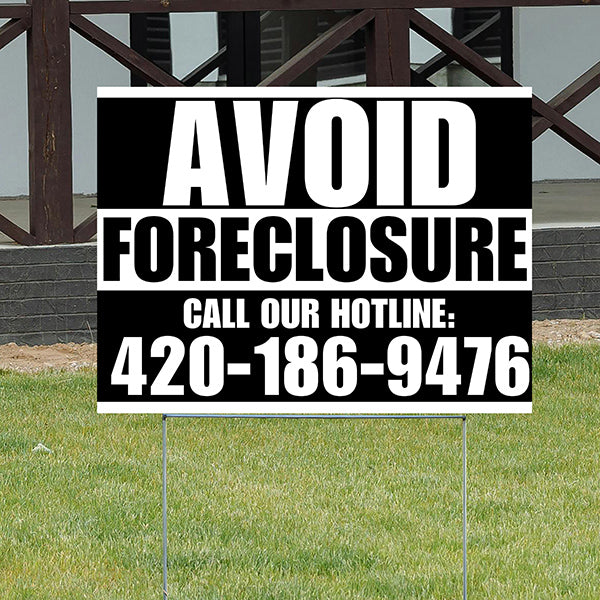 Real Estate - Avoid Foreclosure - Behind on Payments? We Can Help - Black and White Design