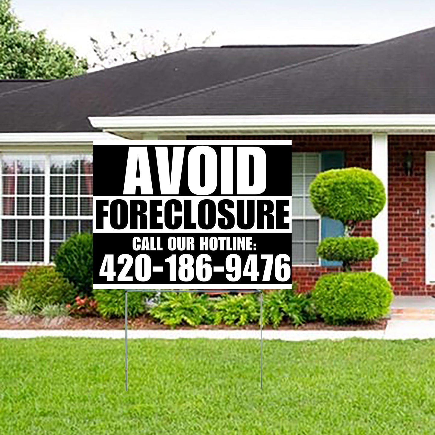 Real Estate - Avoid Foreclosure - Behind on Payments? We Can Help - Black and White Design