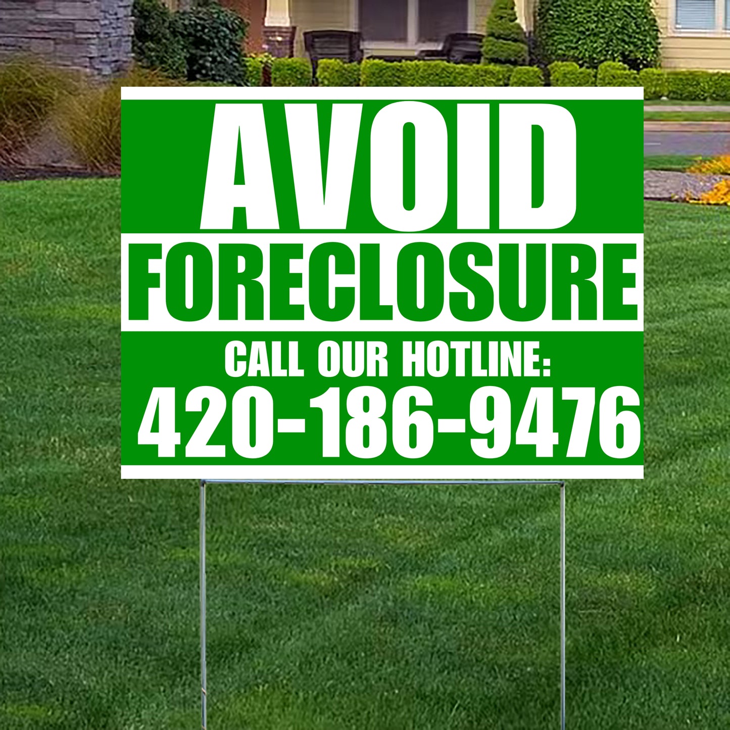 Real Estate - Avoid Foreclosure - Behind on Payments? We Can Help - Green and White Design