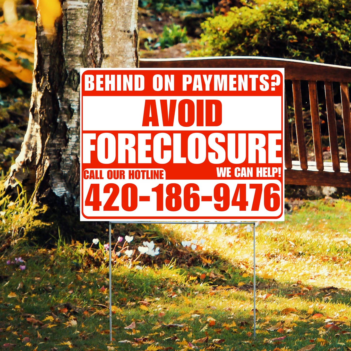 Real Estate - Avoid Foreclosure - Behind on Payments? We Can Help - White and Chili Red Design