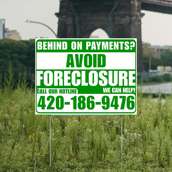 Real Estate - Avoid Foreclosure - Behind on Payments? We Can Help - White and Green Design