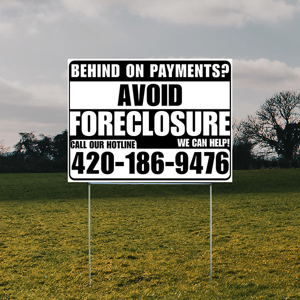 Real Estate - Avoid Foreclosure - Behind on Payments? We Can Help - White and Black Design