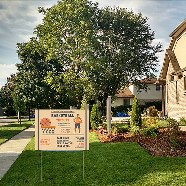 Basketball - Tryout Announcements - YardSigns.com