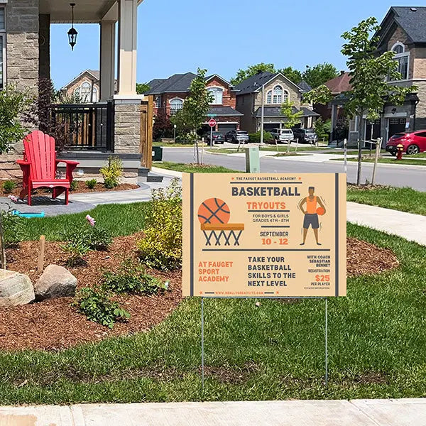 Basketball - Tryout Announcements YardSigns.com