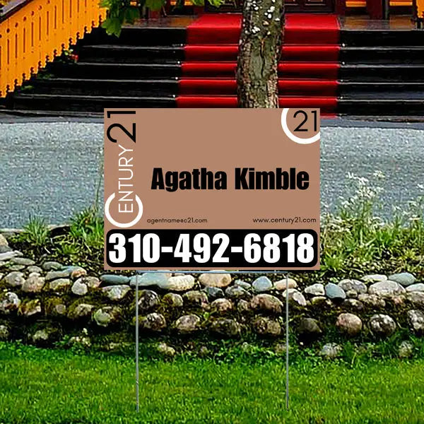 Real Estate - Century 21 - Agent Name - Black Taupe YardSigns.com