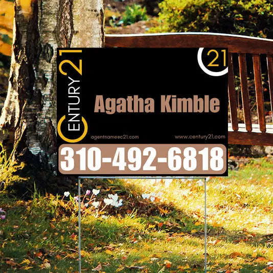 Real Estate - Century 21 - Agent Name - Taupe Black YardSigns.com