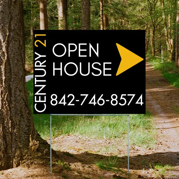 Real Estate - Century 21 - Open House - Sharp Arrow YardSigns.com