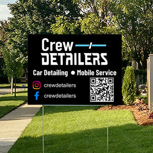 Auto Detailing Services - Car Detailing - Mobile Service with QR Code - 50 Signs
