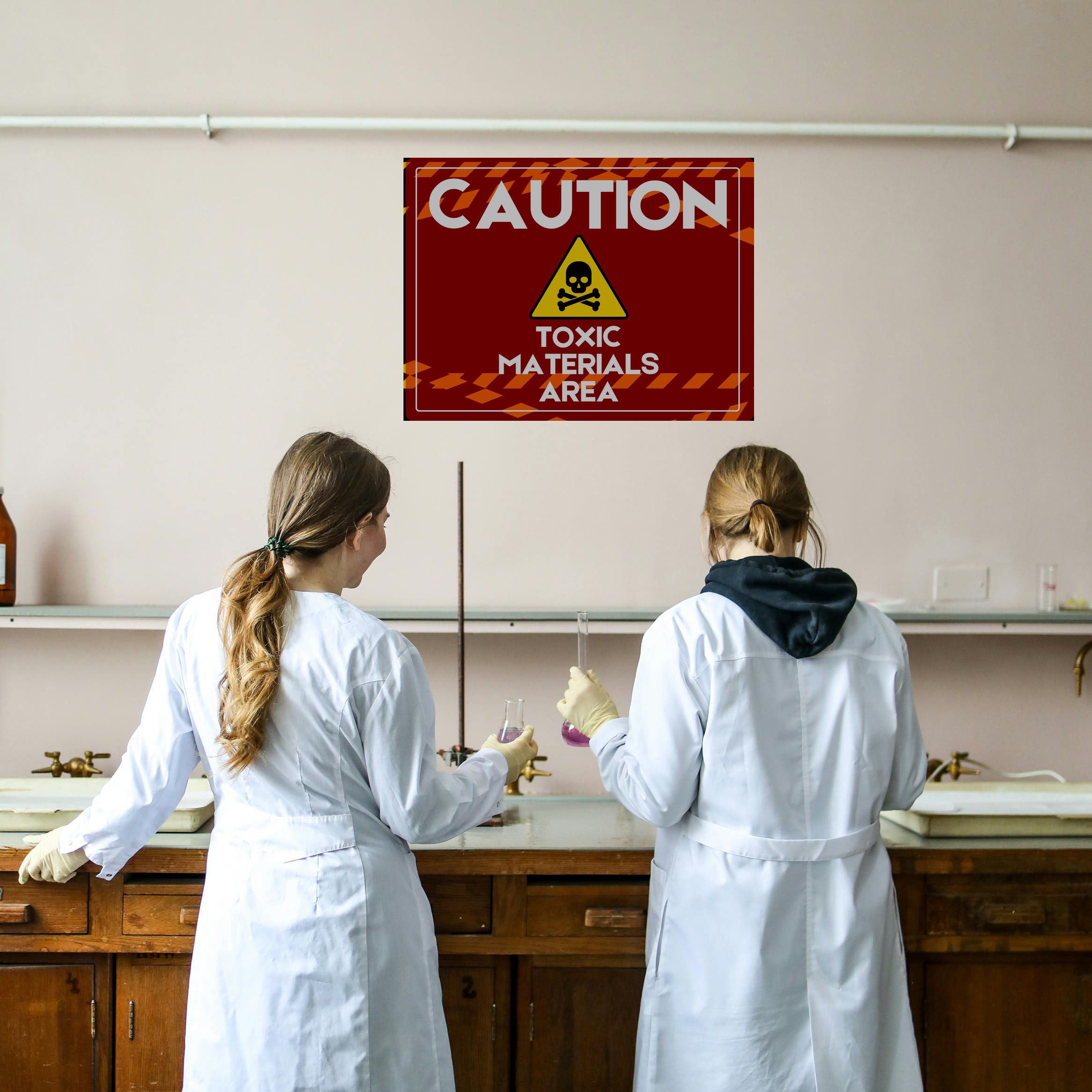 Caution Sign - Toxic Materials Area - YardSigns.com