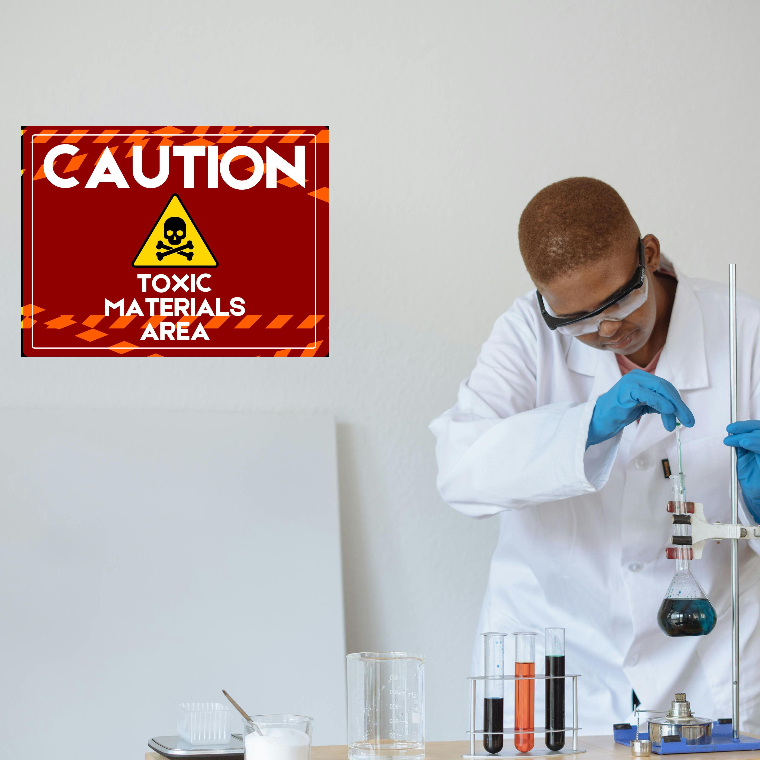 Caution Sign - Toxic Materials Area - YardSigns.com