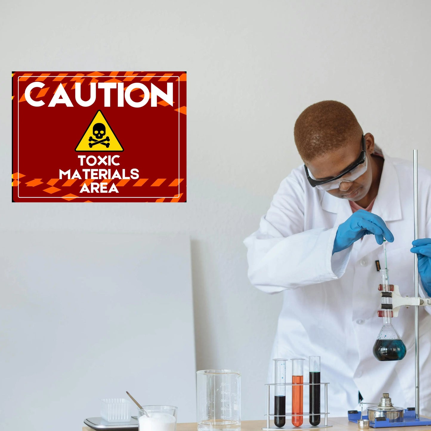 Caution Sign - Toxic Materials Area YardSigns.com
