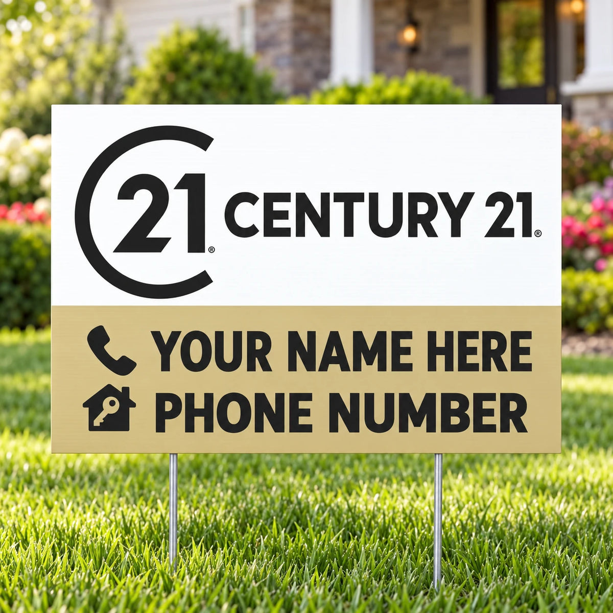 Real Estate - Century 21 - For Sale - White Gold Footer YardSigns.com