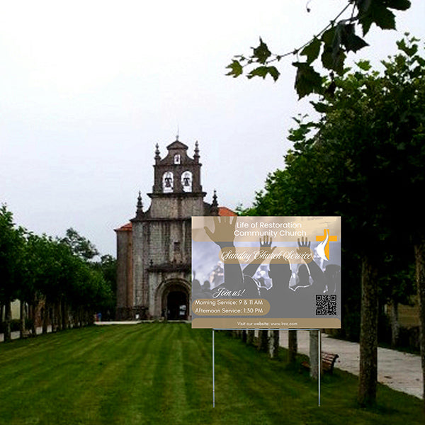 Church Signs - Faith Hope Love - In Christ - YardSigns.com