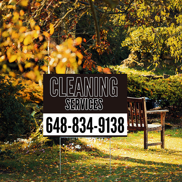 Cleaners/Maids Signs - Black Outline Sign - YardSigns.com