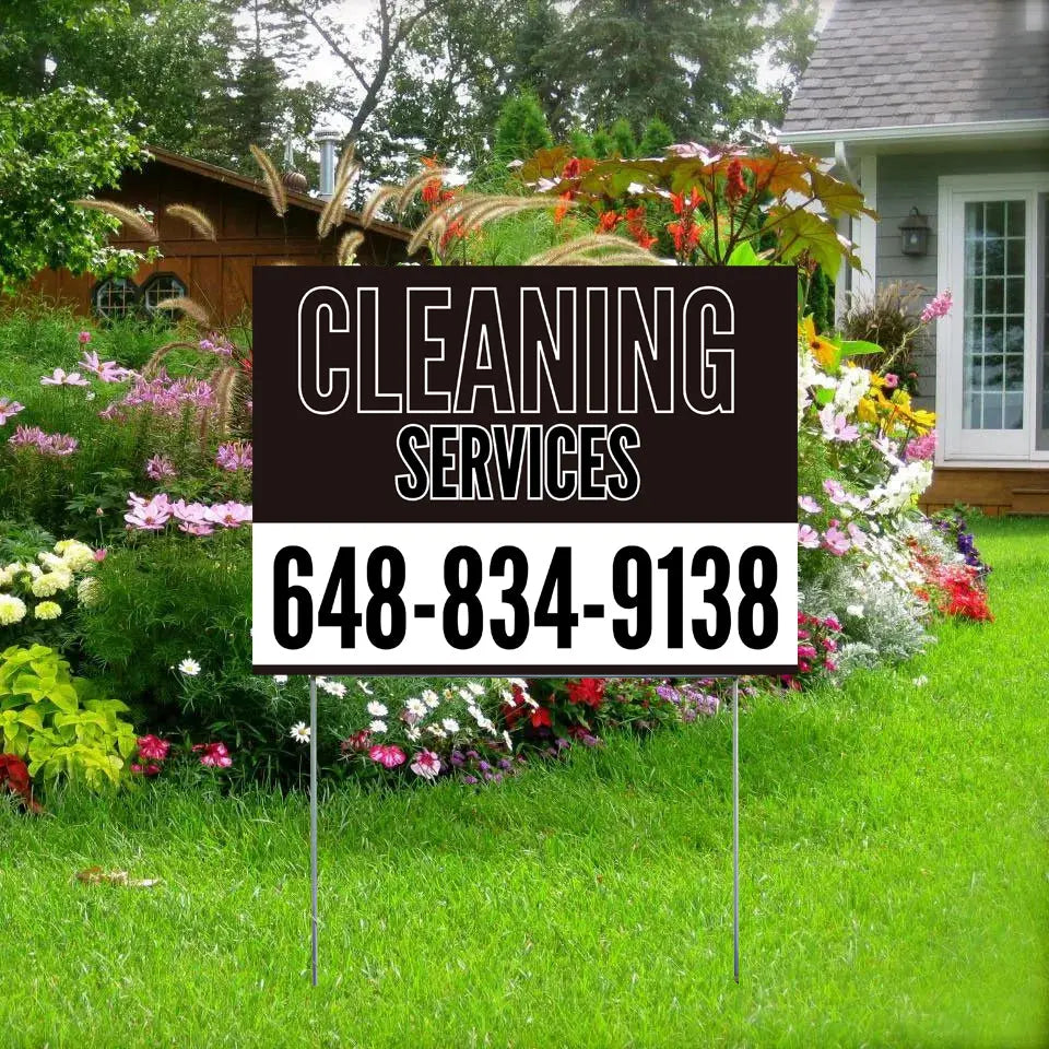 Cleaners/Maids Signs - Black Outline Sign YardSigns.com