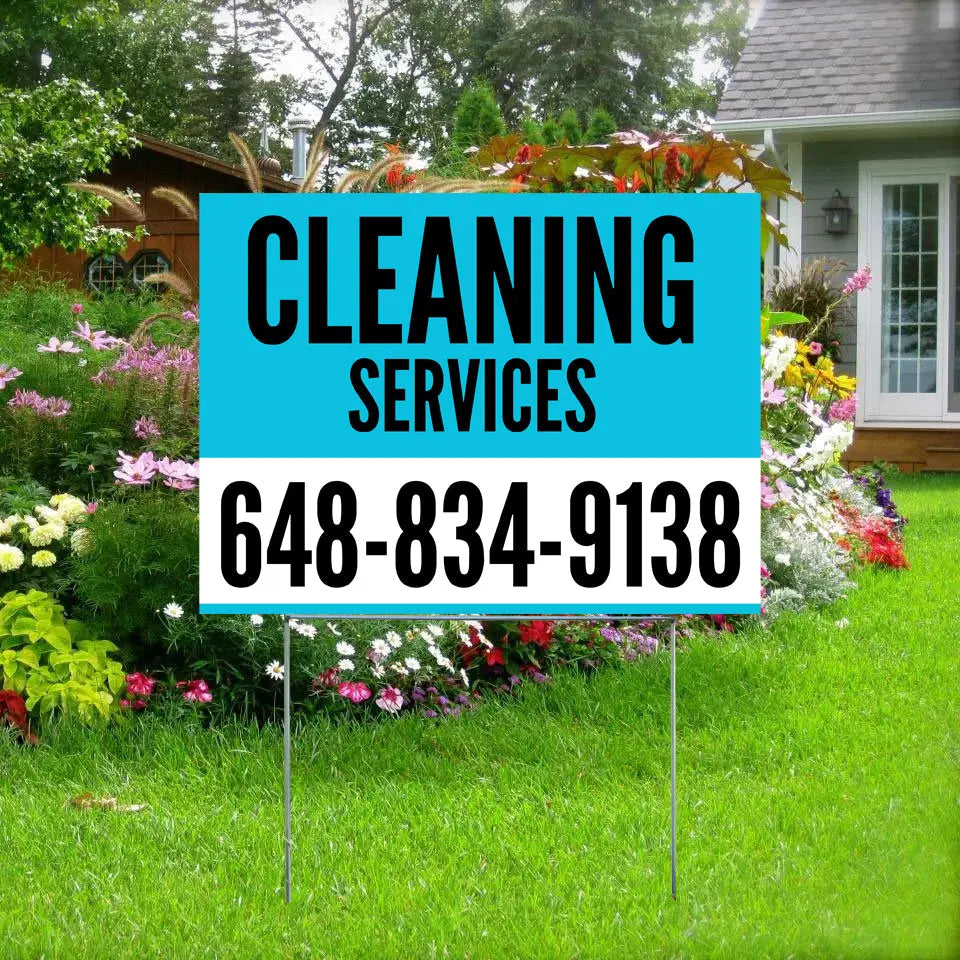 Cleaners/Maids Signs - Aqua Blue Sign YardSigns.com