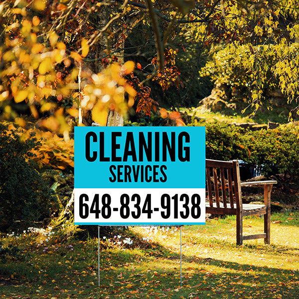 Cleaners/Maids Signs - Aqua Blue Sign - YardSigns.com