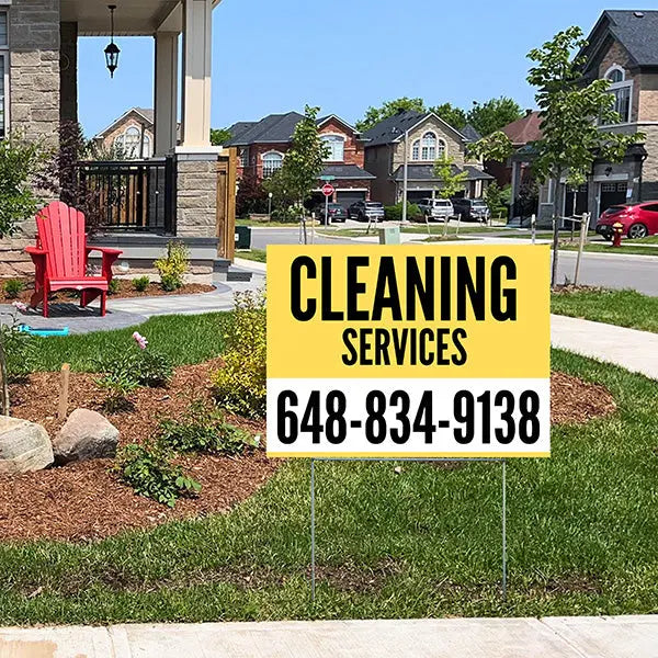 Cleaners/Maids Signs - Black Mustard Yellow YardSigns.com