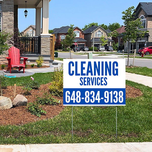 Cleaners/Maids Signs - Solid Blue White - YardSigns.com