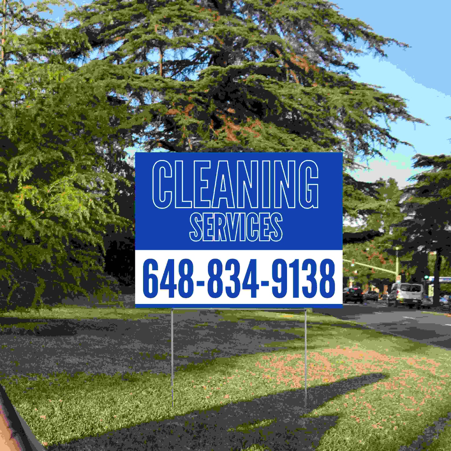 Cleaners/Maids Signs - Blue Outline Sign YardSigns.com
