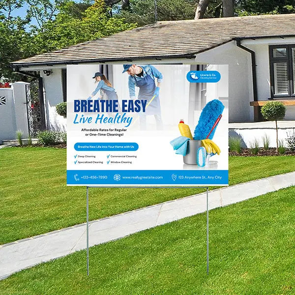 Cleaners/Maids Signs - Affordable Rates for Regular or One-Time Cleanings YardSigns.com