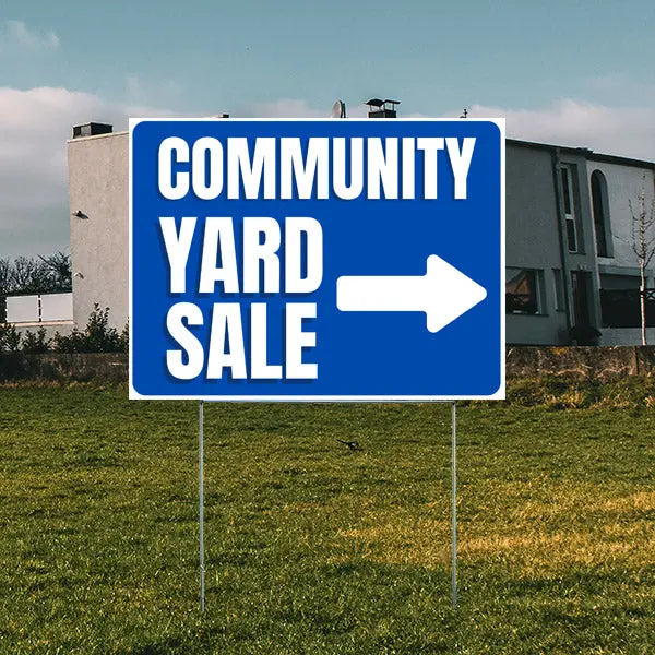 Garage Sale - Community Yard Sale - Blue YardSigns.com