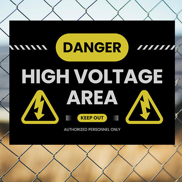Danger Signs - High Voltage Area - YardSigns.com