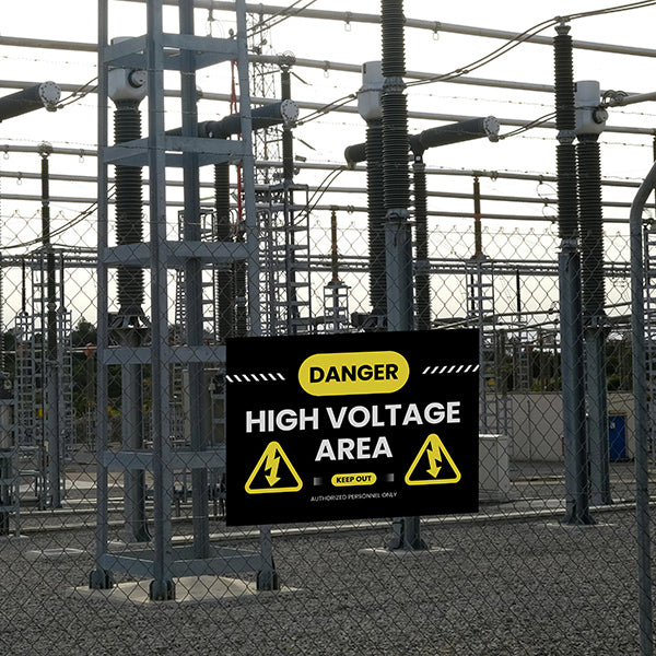 Danger Signs - High Voltage Area - YardSigns.com