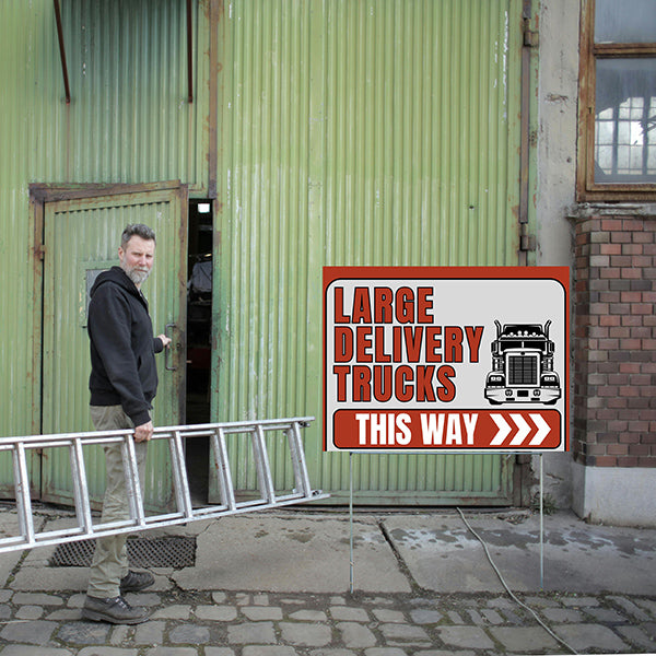 Delivery - Large Trucks This Way - YardSigns.com