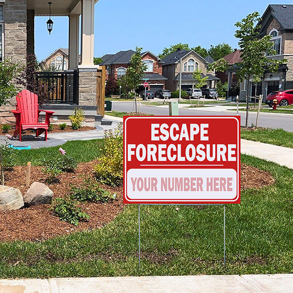 Real Estate - Escape Foreclosure - Round Corners - YardSigns.com