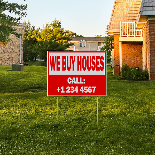Real Estate - We Buy Houses - Red - YardSigns.com