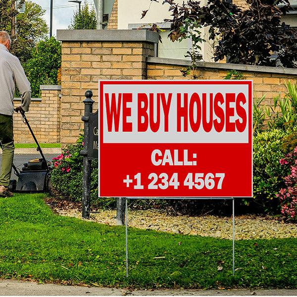Real Estate - We Buy Houses - Red - YardSigns.com