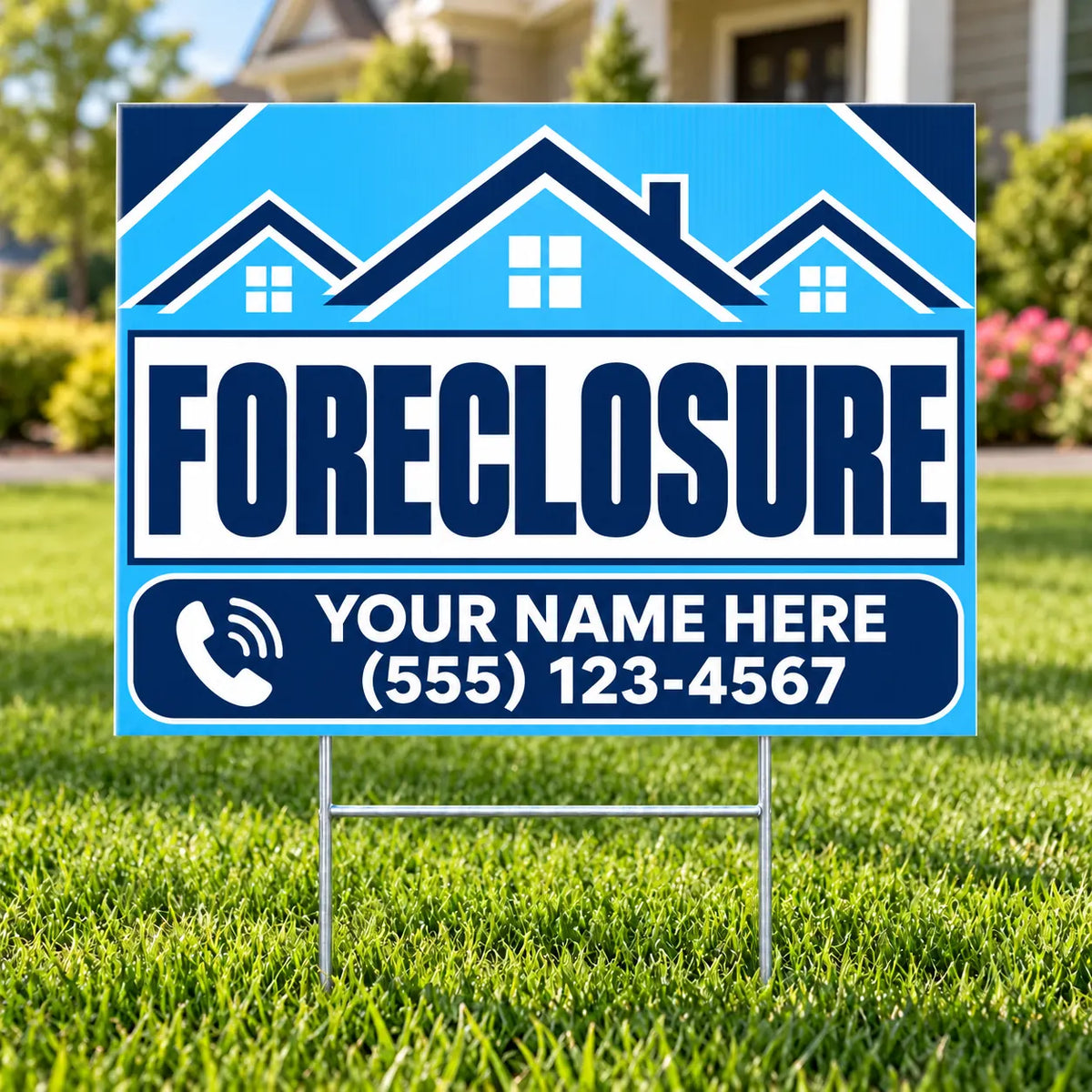 Real Estate - Foreclosure - Blue Geometric Homes YardSigns.com