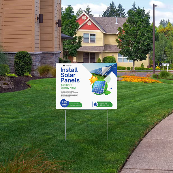 General Contractor Signs - Solar Energy Efficiency & Green Building - YardSigns.com
