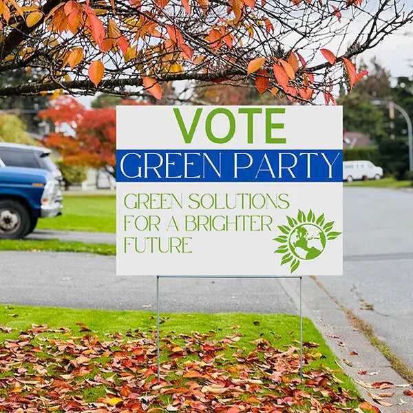 Green Party Signs - Green Solutions for a Brighter Future YardSigns.com