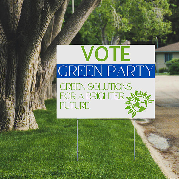 Green Party Signs - Green Solutions for a Brighter Future - YardSigns.com