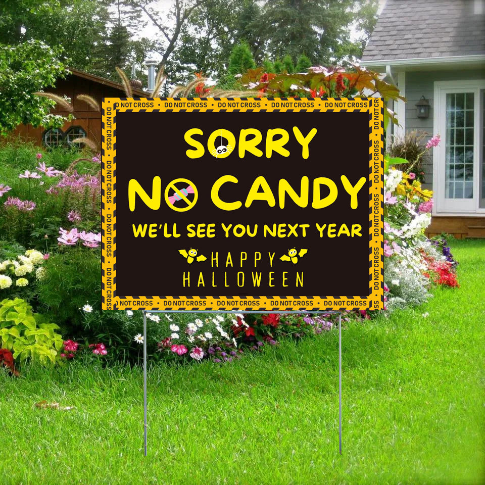 Holiday Signs - Halloween - No Candy - YardSigns.com