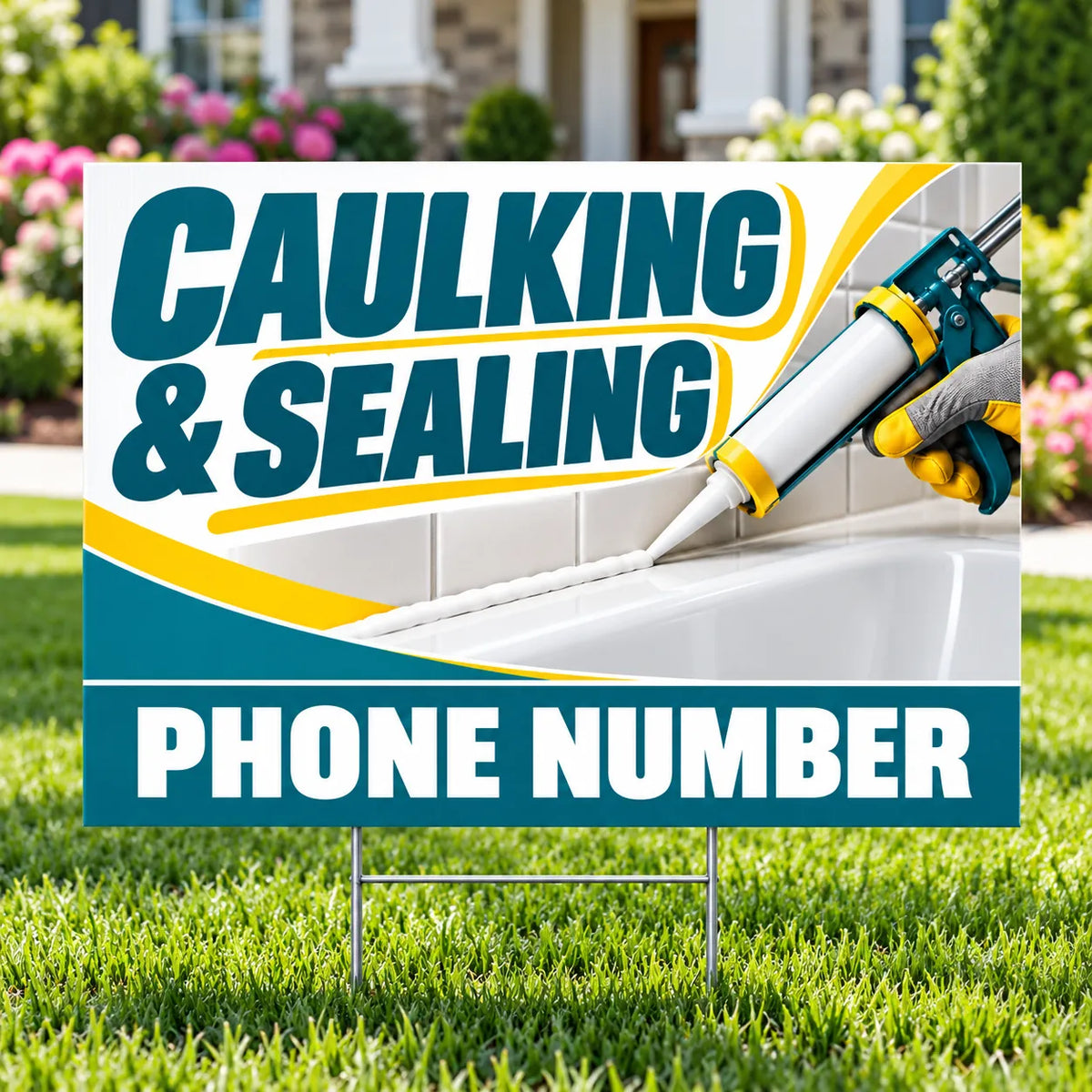 Handyman Services - Caulking and Sealing - Teal YardSigns.com