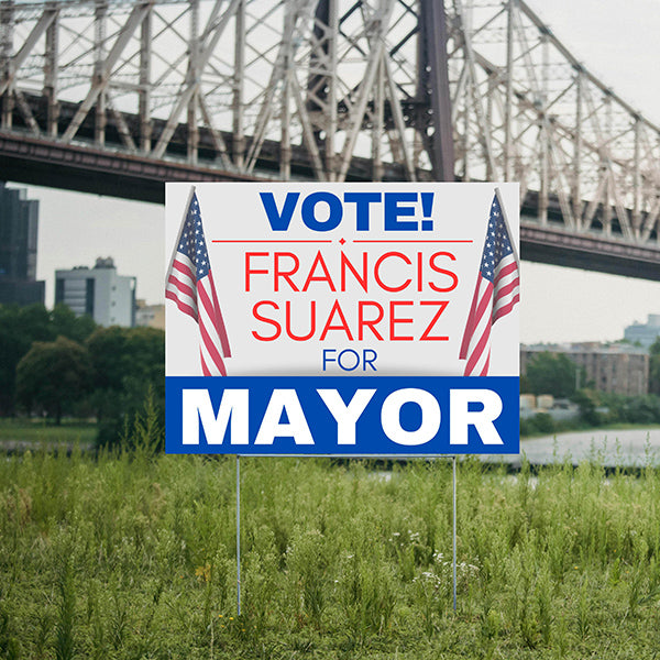Mayor - 2 Flags - YardSigns.com