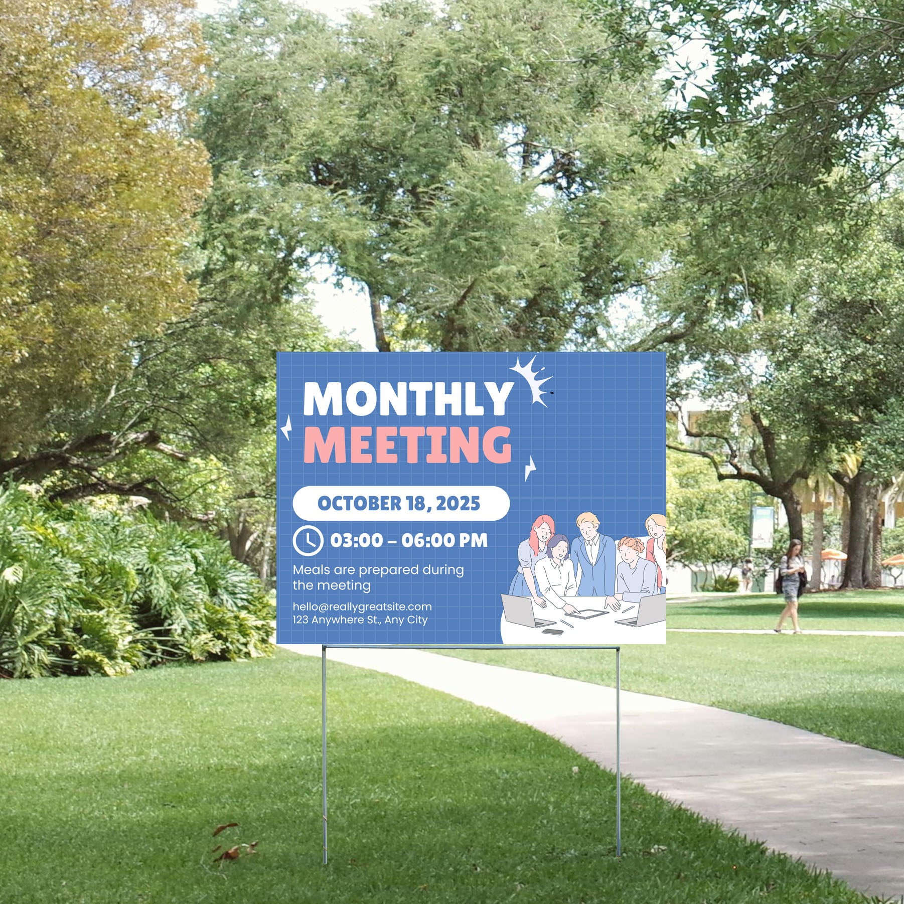PTA - Monthly Meeting Schedule - YardSigns.com