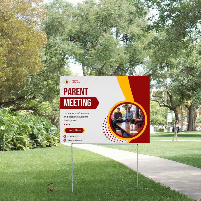 School Signs - Parents Meeting - Share Information - YardSigns.com