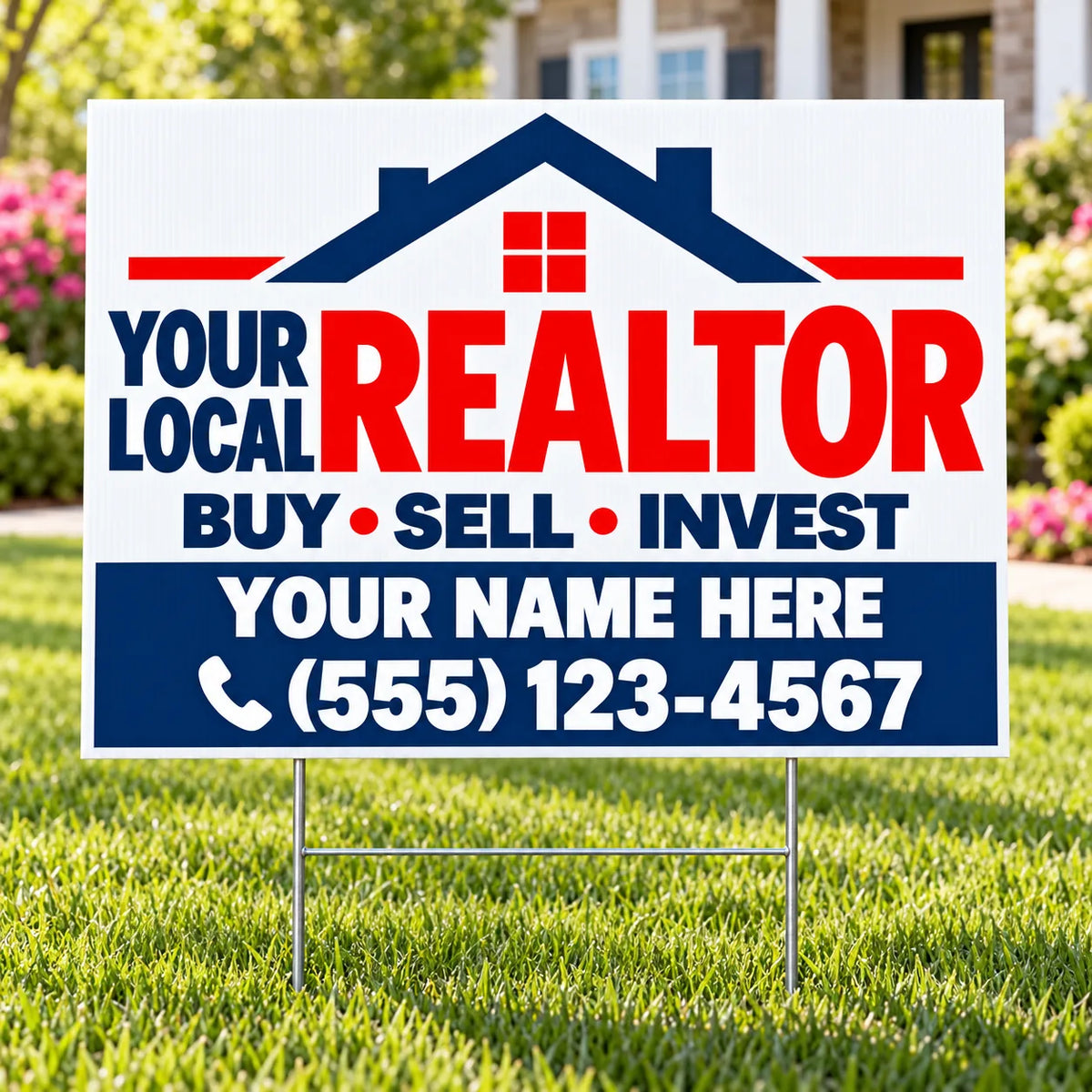 Realtors - Classic Navy Red YardSigns.com