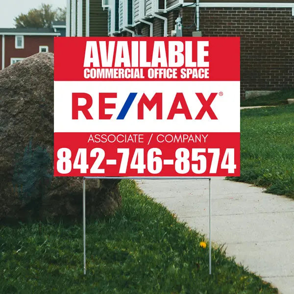 Real Estate - RE/MAX - Available Office Space - Chili Red Color YardSigns.com
