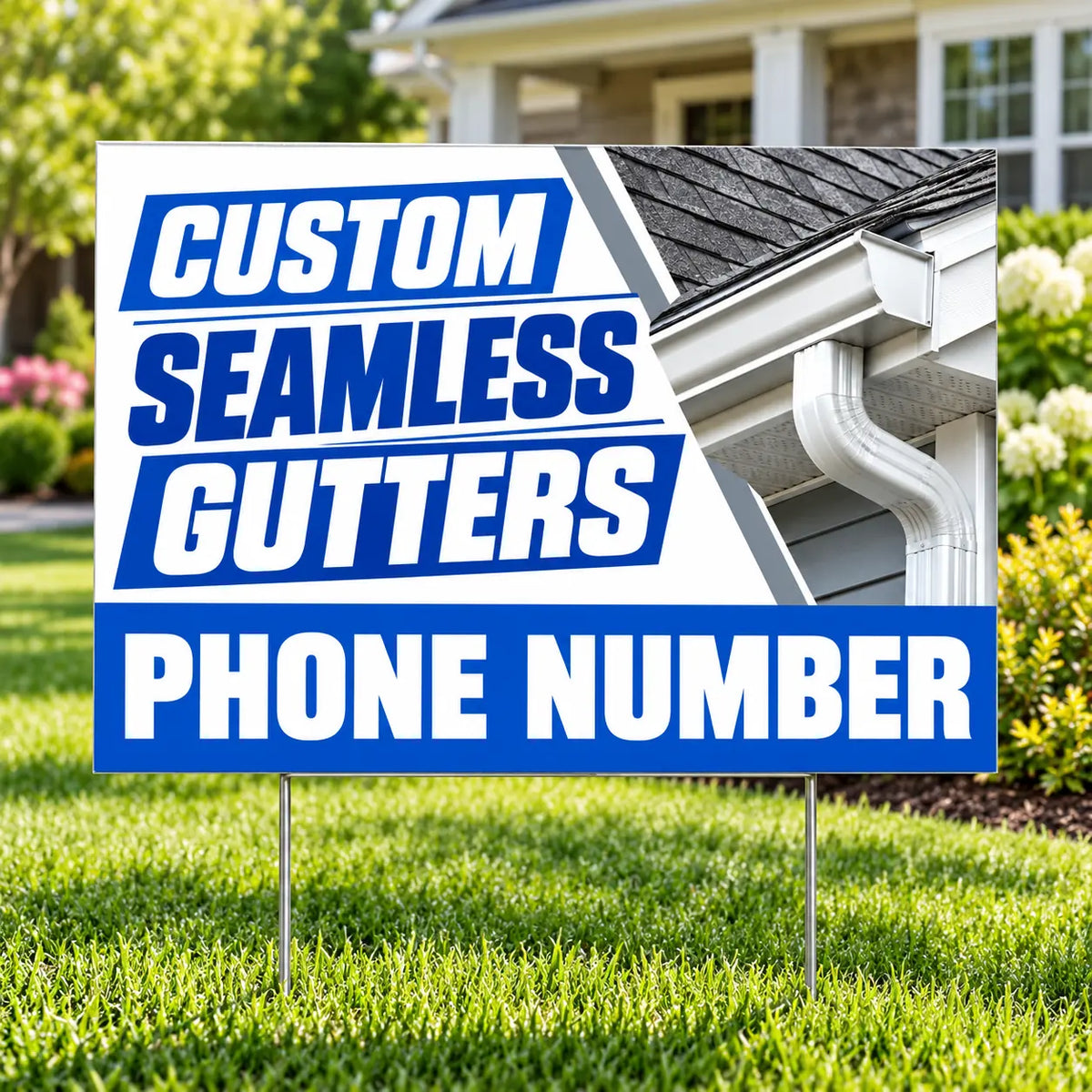 Roofers Signs - Gutter System Upgrades - Blue YardSigns.com